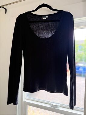 Jungmaven Paseo Black Long-Sleeve Scoop Tee